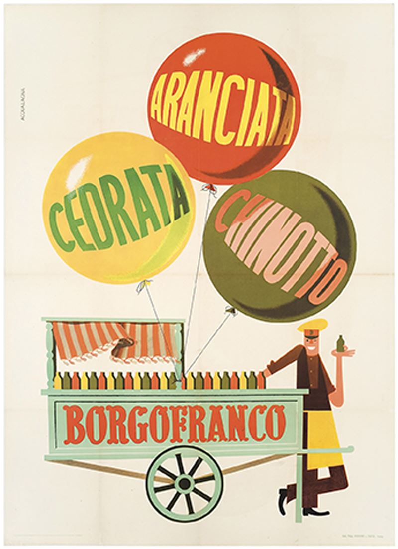 Francesco Acqualagna : Cedrata, aranciata, chinotto Borgofranco  - Asta Manifesti e Collectible - Cambi Casa d'Aste