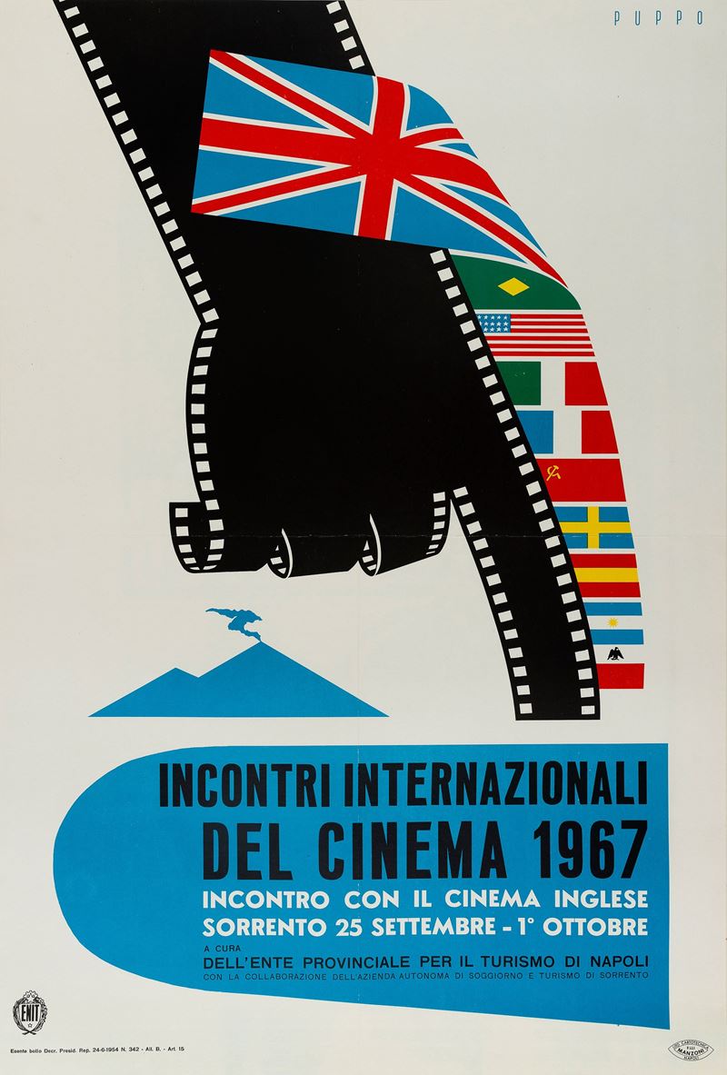 Mario Puppo : Sorrento , Incontri Internazionali del Cinema - ENIT  - Asta Manifesti e Collectible - Cambi Casa d'Aste
