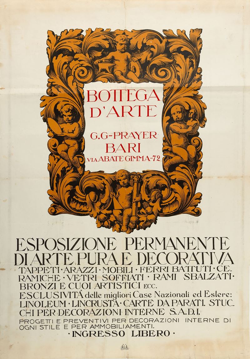 Anonimo : Esposizione Permanente d’Arte Pura e Decorativa - Bari  - Asta Manifesti e Collectible - Cambi Casa d'Aste