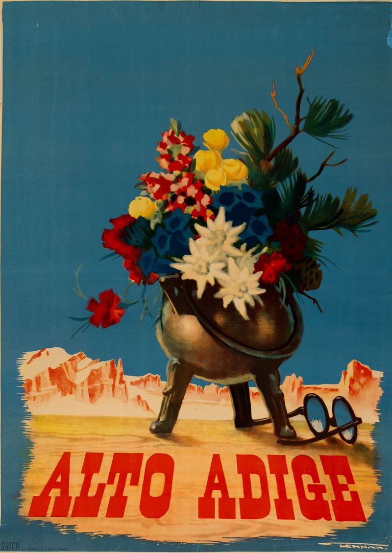 Franz Lenhart : Alto Adige  - Asta Manifesti e Collectible - Cambi Casa d'Aste