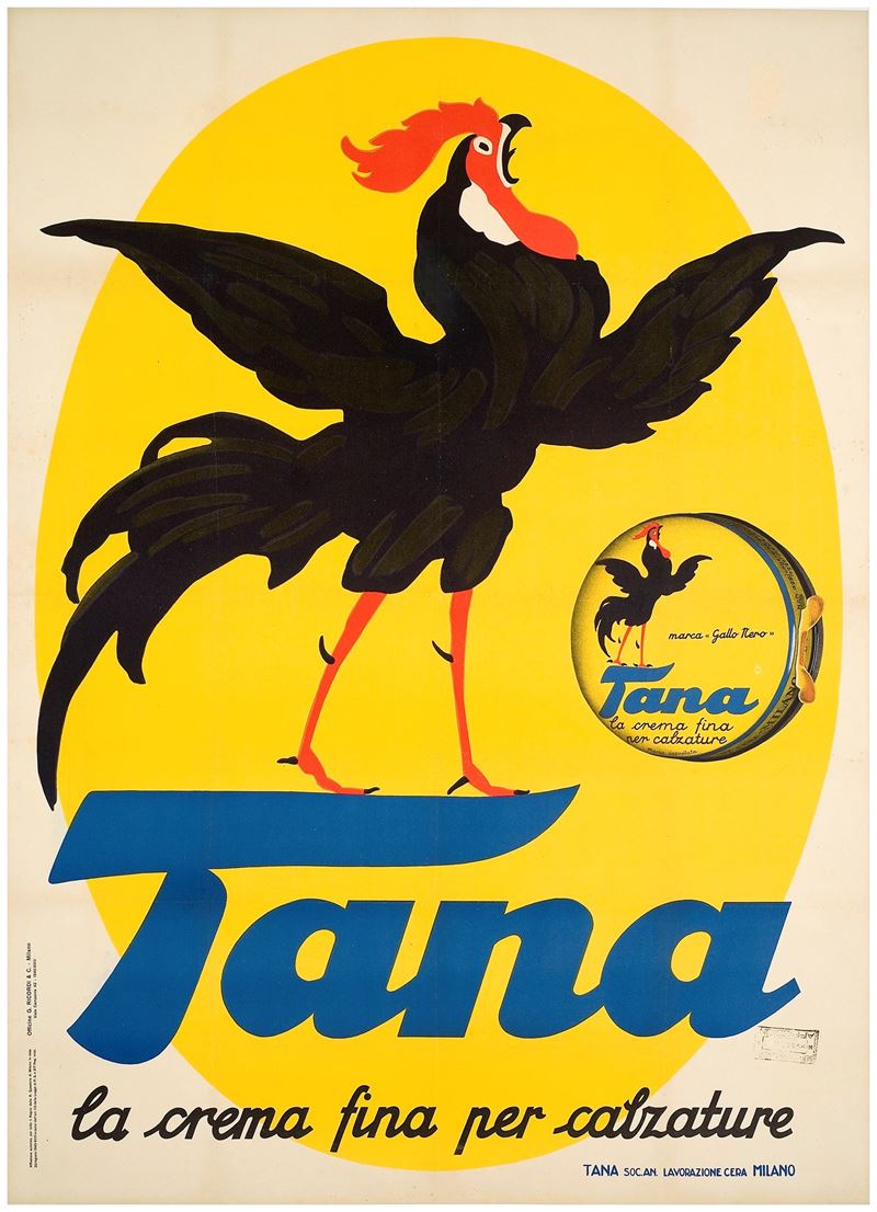 Anonimo : Crema per calzature Tana - Milano  - Auction Vintage Posters and Collectible - Cambi Casa d'Aste