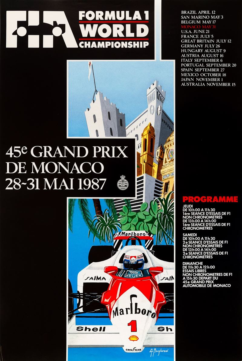 A. Burgheresi : Gran Prix de Monaco 1987  - Asta Manifesti e Collectible - Cambi Casa d'Aste