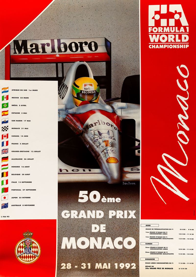Ian Rose : Formula 1  World Championship - 50ème Grand Prix de Monaco.  - Asta Manifesti e Collectible - Cambi Casa d'Aste