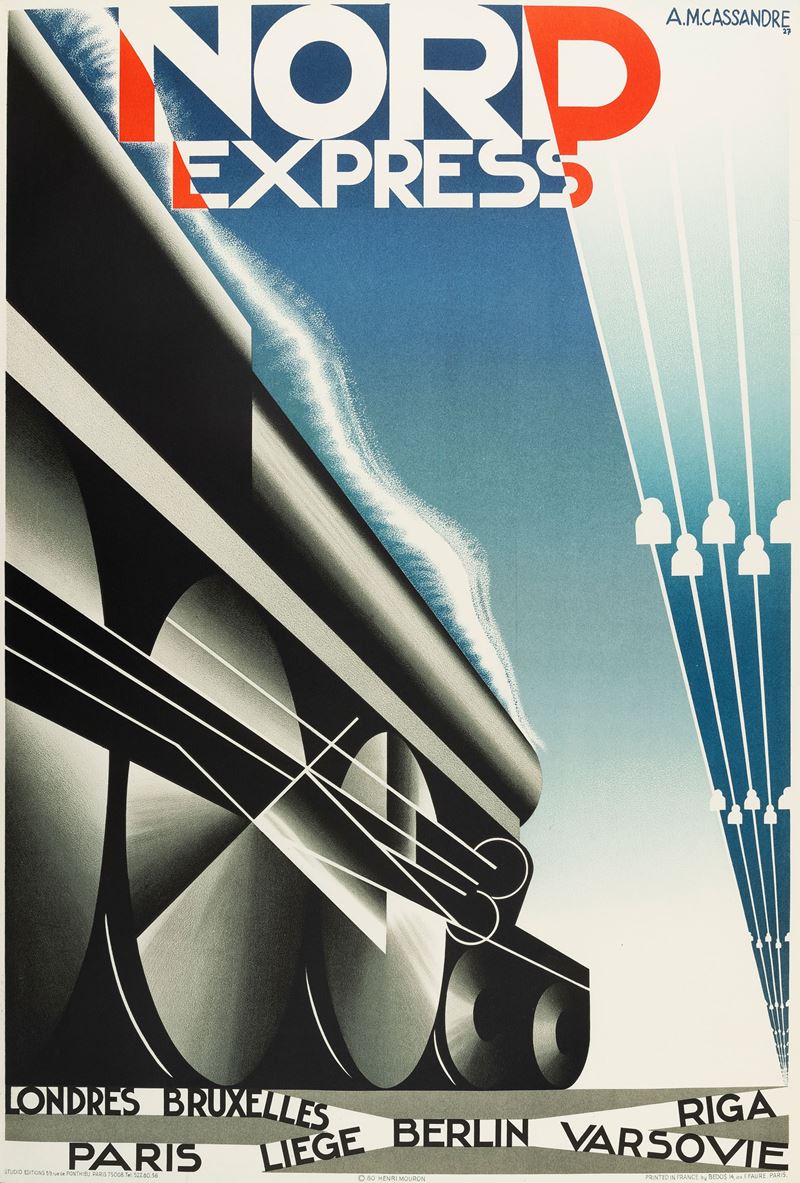 Adolphe Cassandre Mouron : Nord Express  - Asta Manifesti e Collectible - Cambi Casa d'Aste