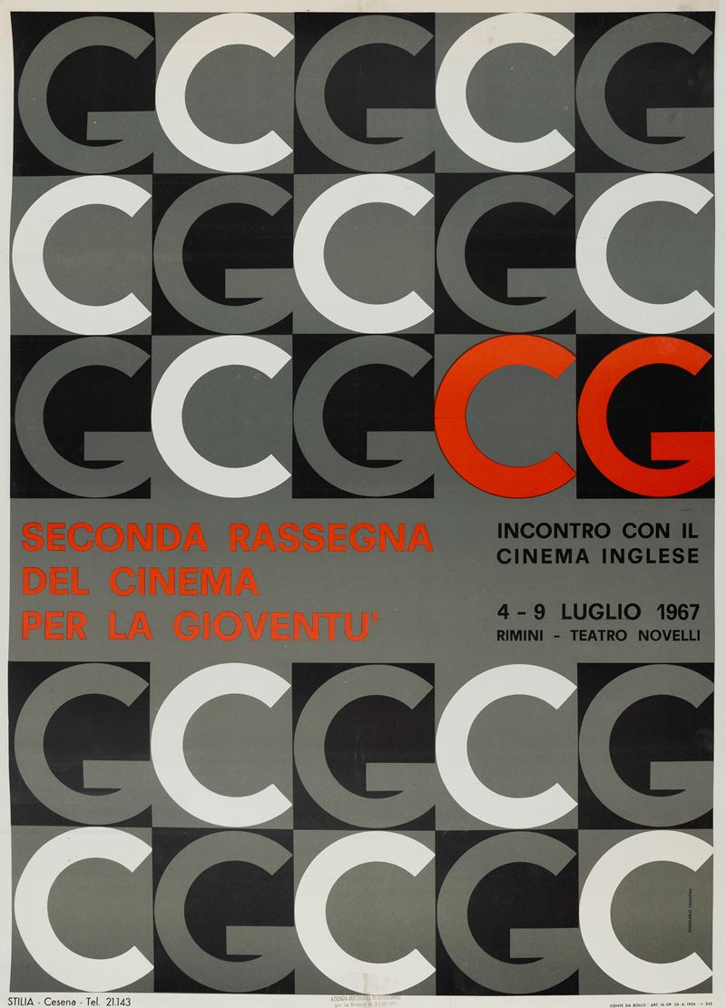 Giancarlo Valentini : Seconda Rassegna del Cinema per la Gioventù - Rimini (Teatro Novelli)  - Auction Vintage Posters and Collectible - Cambi Casa d'Aste