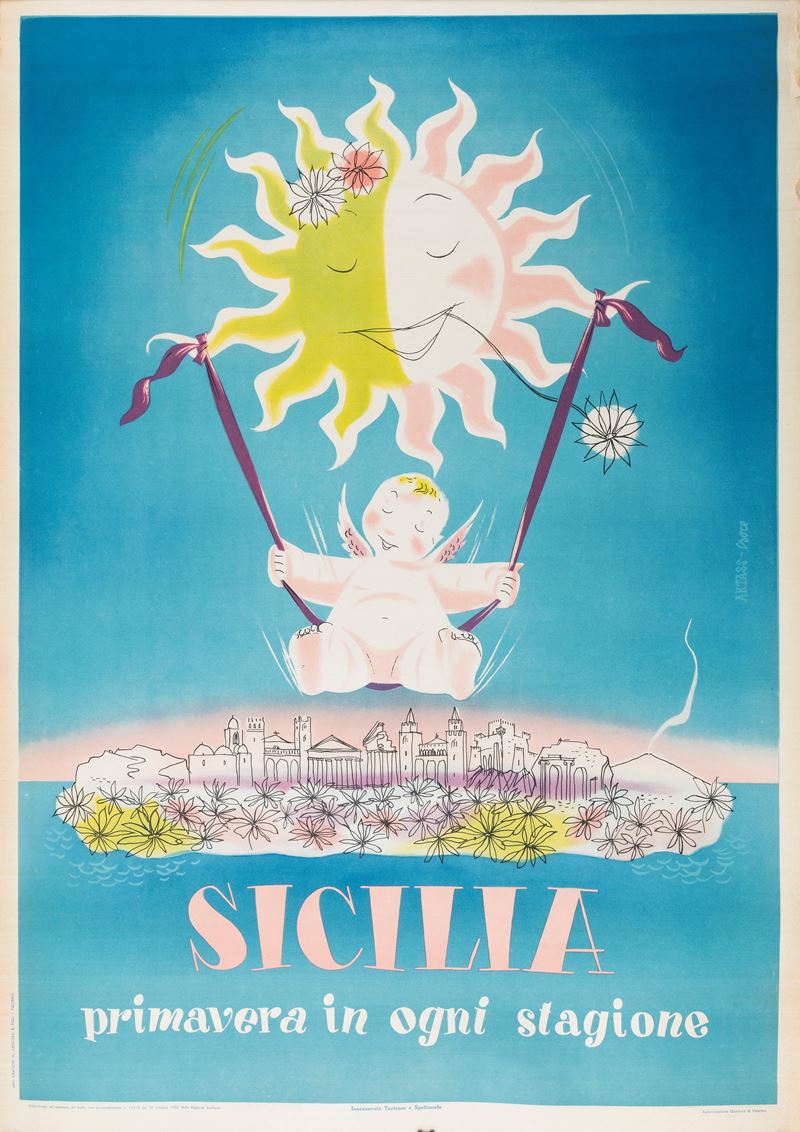 Studio Artass : Sicilia - primavera in ogni stagione  - Auction Vintage Posters and Collectibles - Cambi Casa d'Aste