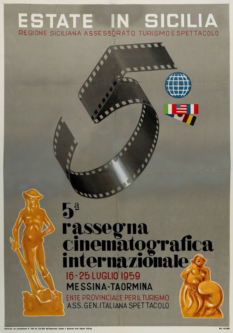 Taormina (Messina)  5ª Rassegna Cinematografica Internazionale, 1959  - Asta Manifesti e Collectible - Cambi Casa d'Aste