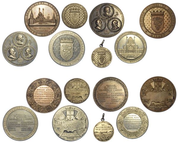 MILANO - ESPOSIZIONI. Lotto di otto medaglie.