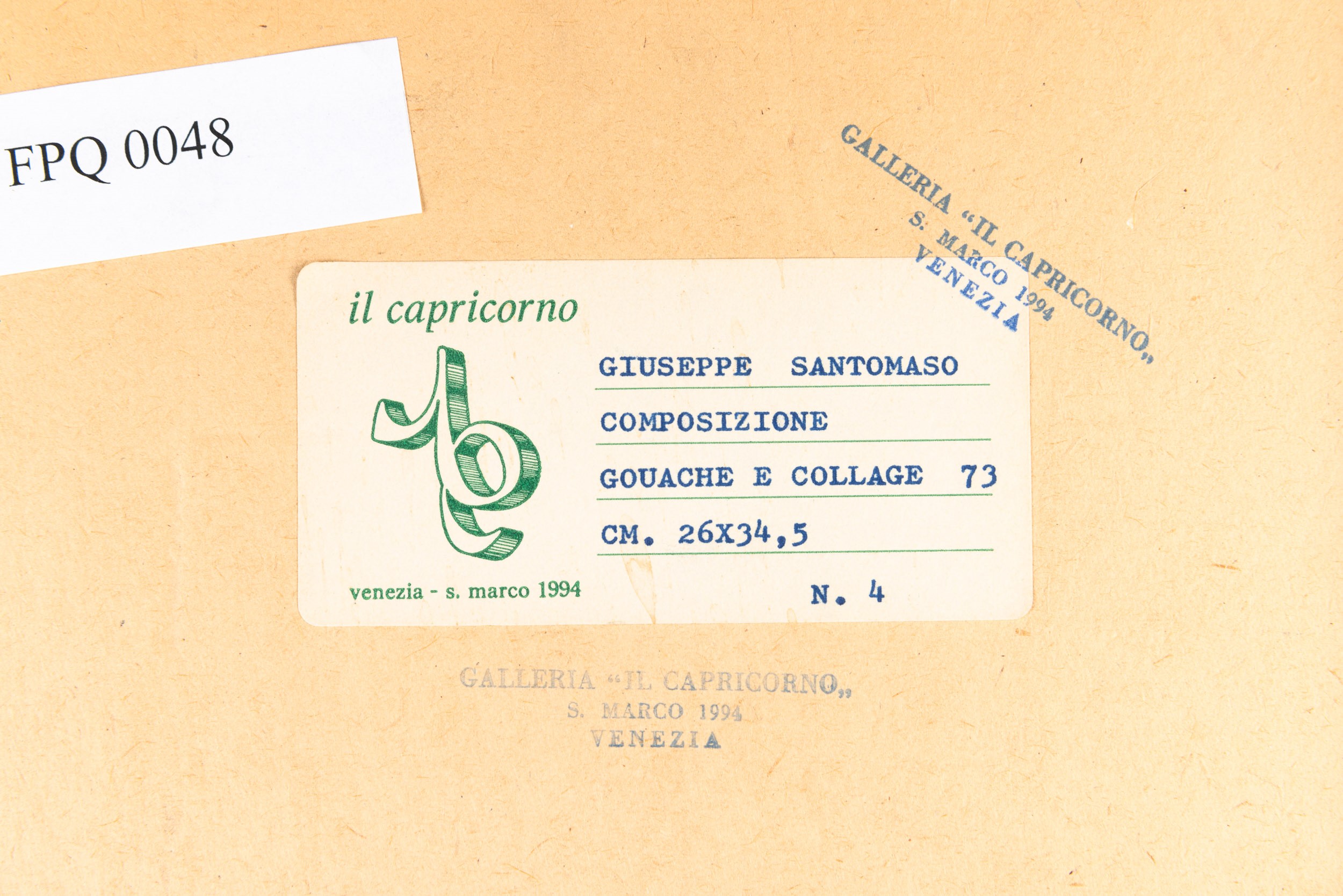 Giuseppe Santomaso - Composizione, gouache e collage