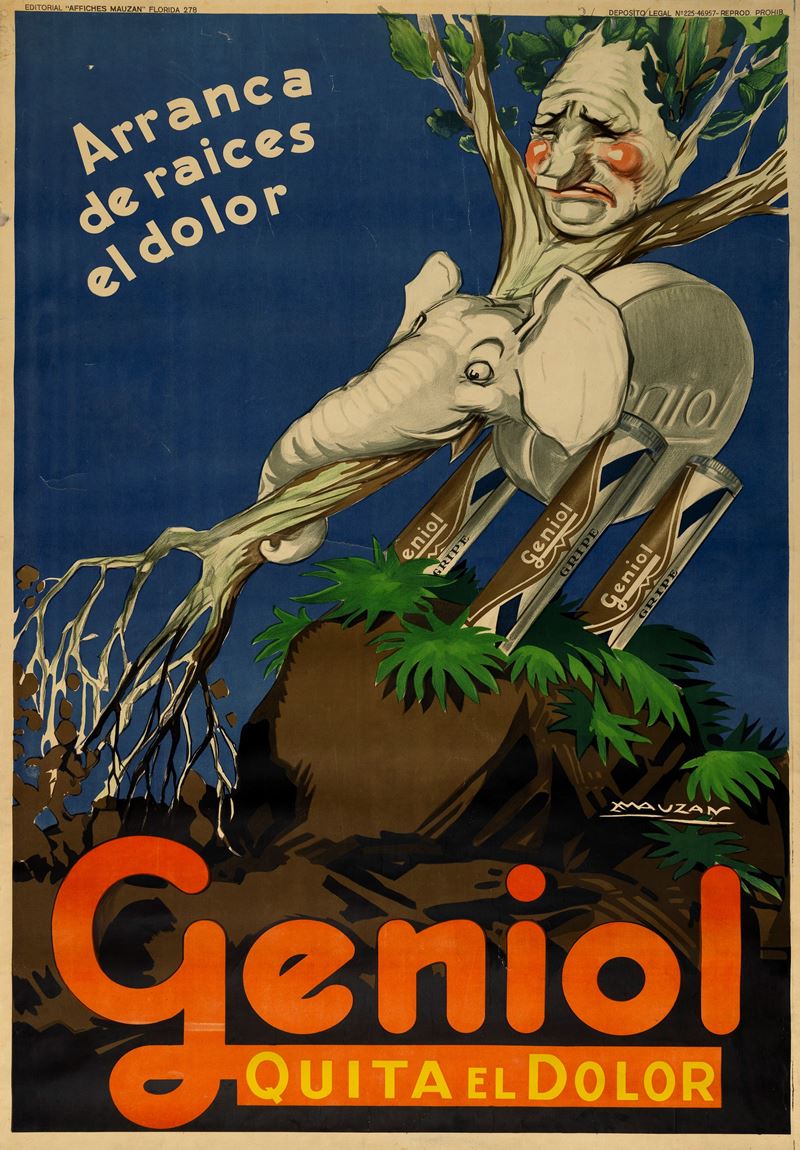 Achille Luciano Mauzan : Geniol  - Auction Vintage Posters and Collectible - Cambi Casa d'Aste