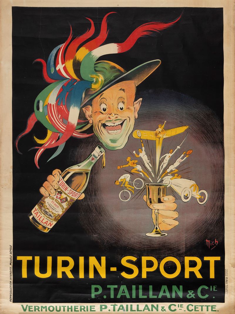 Mich : Turin - Sport P.Taillan & C. Vermoutherie  - Asta Manifesti d'Epoca e Collectible - Cambi Casa d'Aste