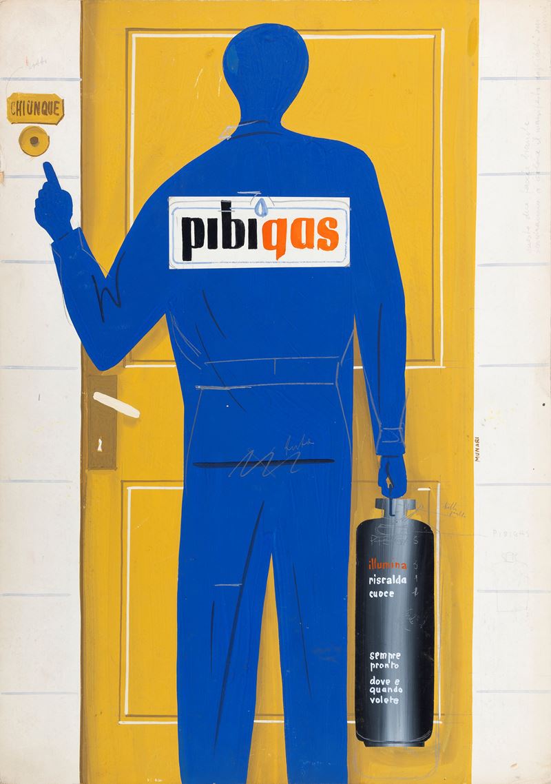 Bruno Munari : PibiGas  - Auction Vintage Posters and Collectible - Cambi Casa d'Aste