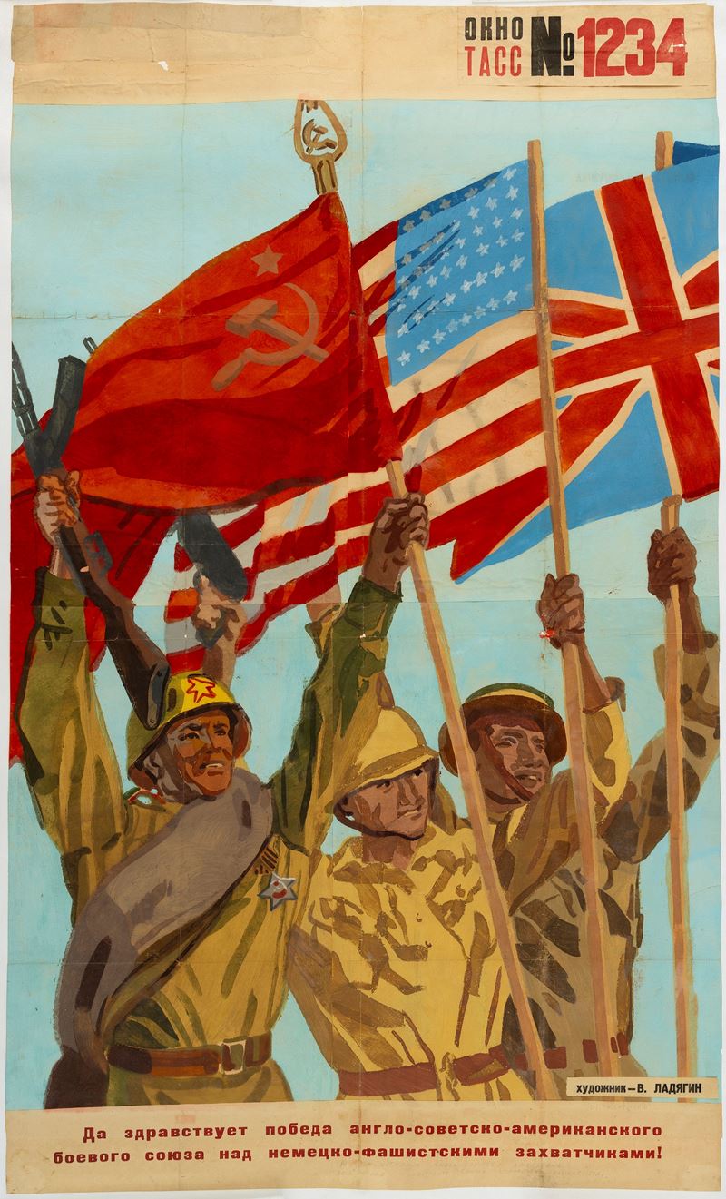 V. Ladjaghin : Vittoria Unione Combattente Anti - Nazista.  - Asta Manifesti d'Epoca e Collectible - Cambi Casa d'Aste