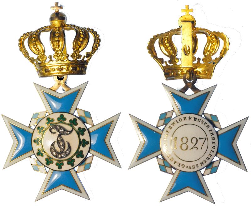 GERMANIA - BAVIERA. ORDINE DELLA REGINA 1827-1918. Insegna dell’Ordine bavarese di Teresa.  - Auction Numismatics - Medals and popes - II - Cambi Casa d'Aste