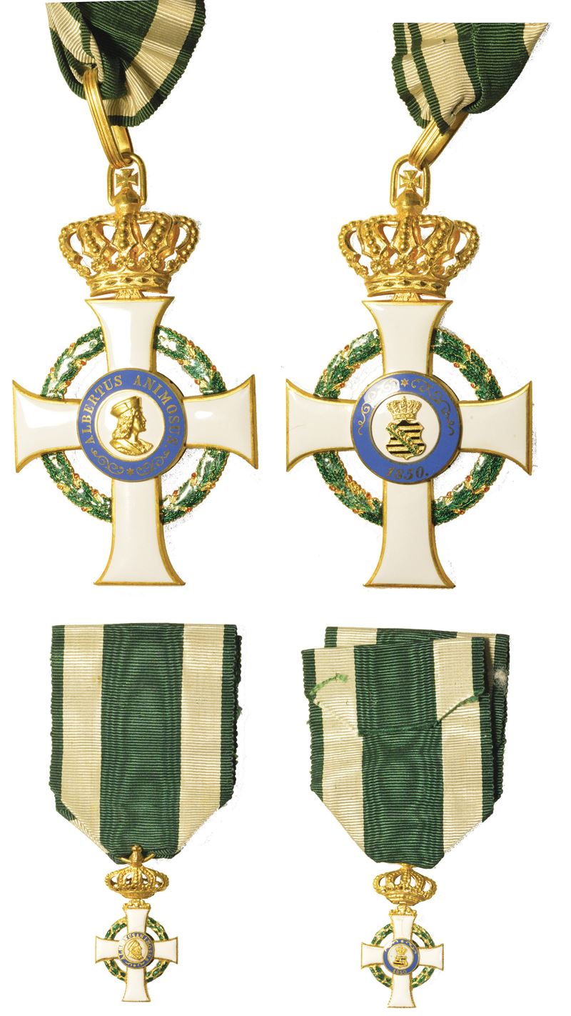 GERMANIA - SASSONIA. ORDINE REALE DI ALBERTO DI SASSONIA. Lotto di due onorificenze.  - Auction Numismatics - Medals and popes - II - Cambi Casa d'Aste