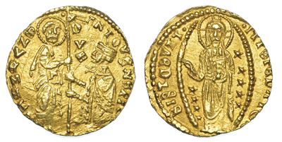 Venezia. Antonio Venier (62° Doge: 1382-1400). Ducato di Imitazione Coniato a Chios.