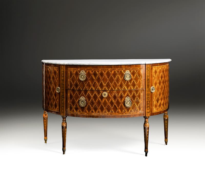 Cassettone demilune. Torino, ultimo quarto del XVIII secolo  - Asta Fine Art Selection - Cambi Casa d'Aste