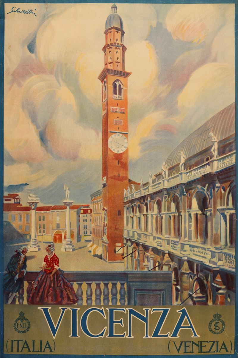 Tullio Silvestri : Vicenza - Enit  - Auction Vintage Posters and Collectible - Cambi Casa d'Aste