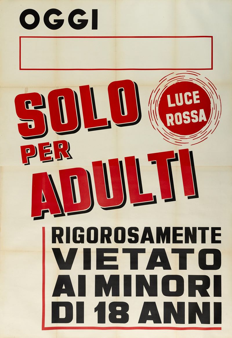 Anonimo : Solo per adulti - Vietato ai minori dei 18 anni  - Auction Posters and Collectables - Cambi Casa d'Aste