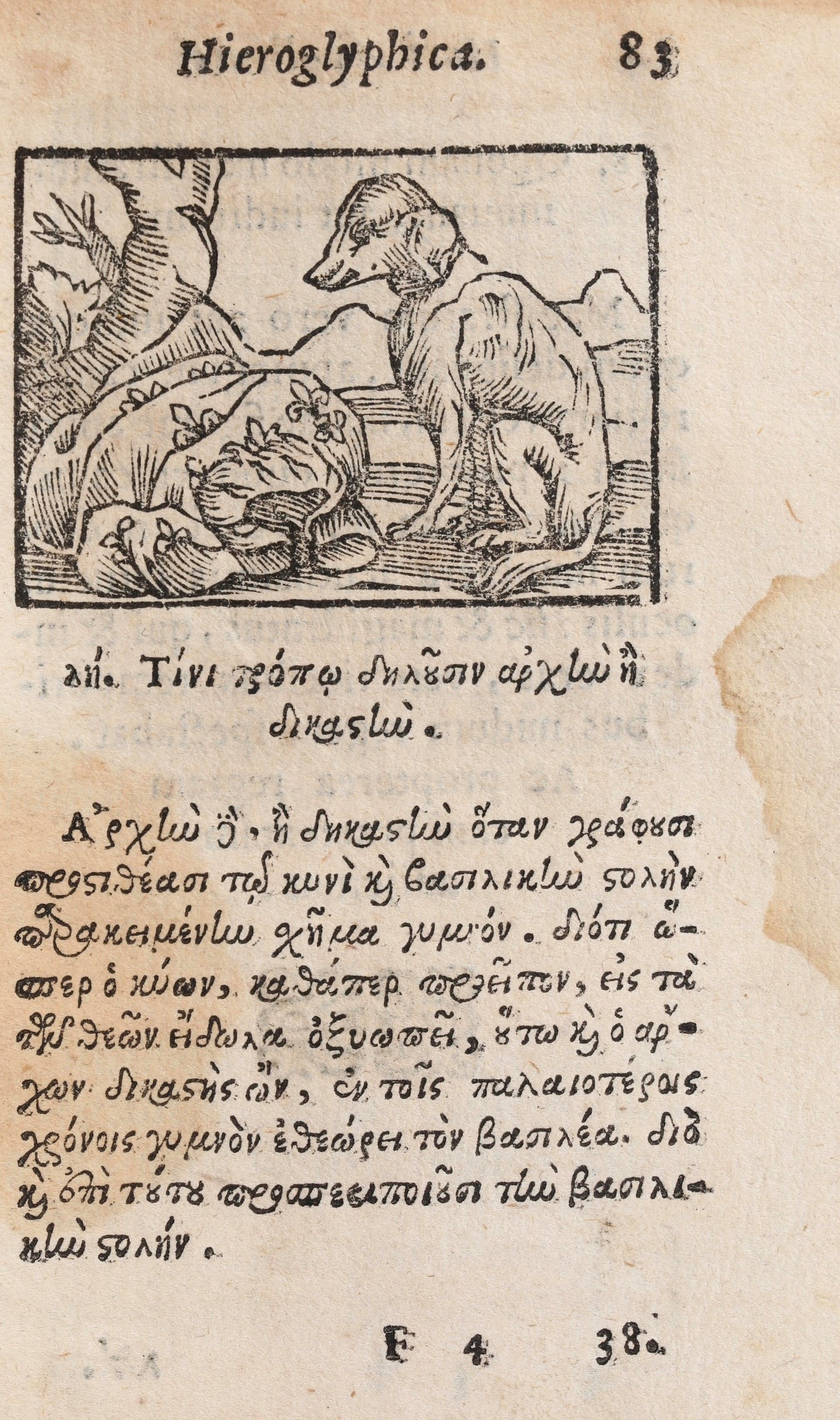 Orapollo (450 D.C.?-520 D.C. Circa) Horiapollinis Selecta Hieroglyphica...romae, Apud Carulum Vul...