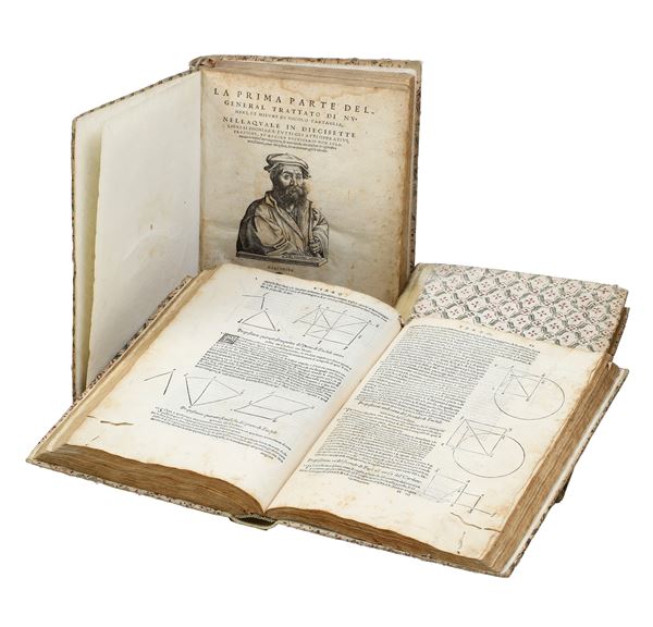 Tartaglia Niccolò (1499? - 1577) La prima (-sesta) parte del general trattato di numeri, et misure... In Vinegia per Curtio Troiano dei Navo, 1556