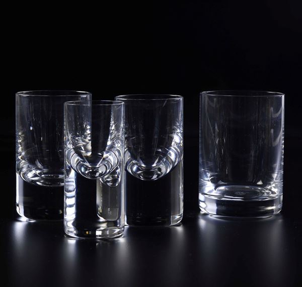 Nove Tumbler da bar. Francia, Manifattura Baccarat, seconda metà del XX secolo.