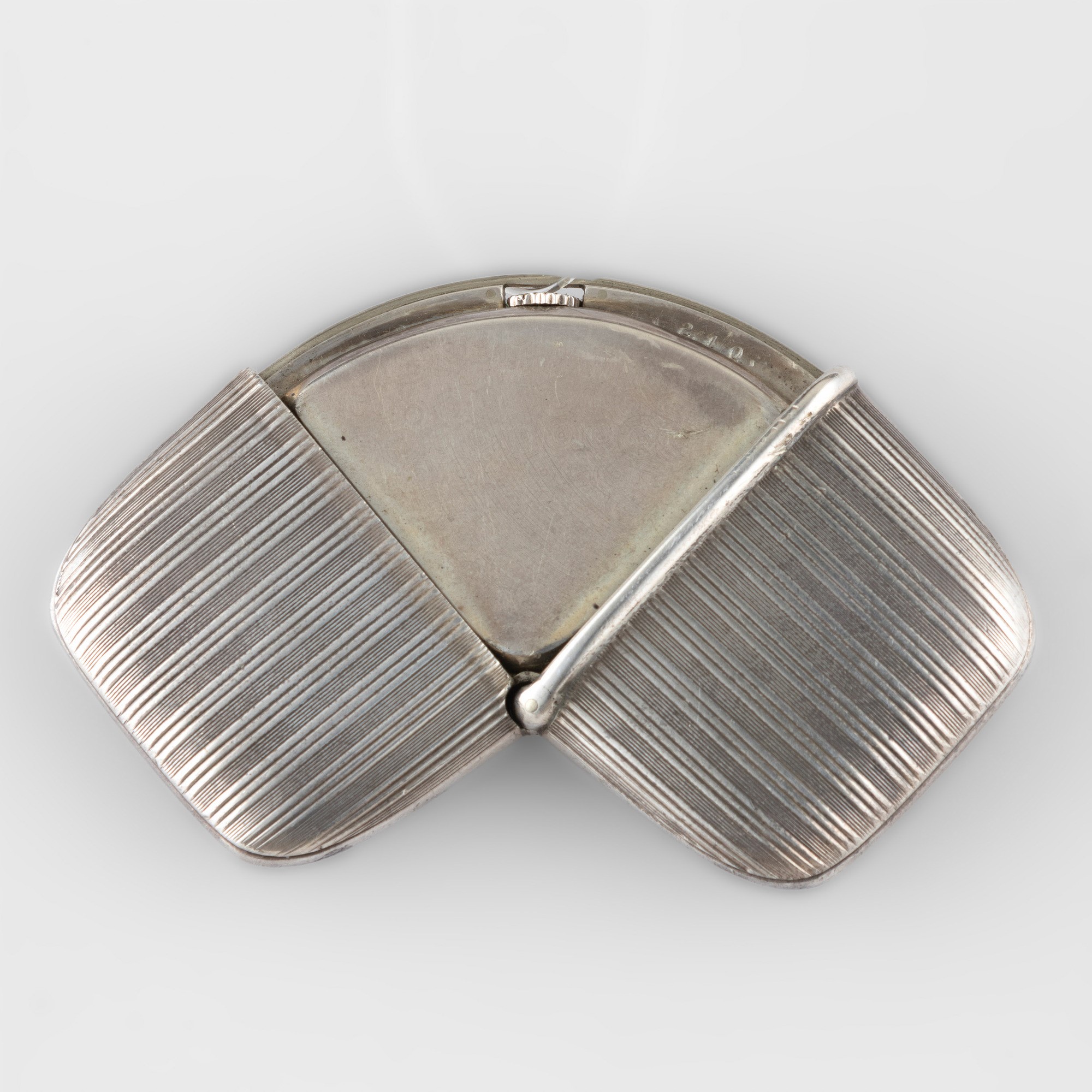 Zenith - Orologio da borsetta con cassa decorata e quadrante triangolare argenté bitonale