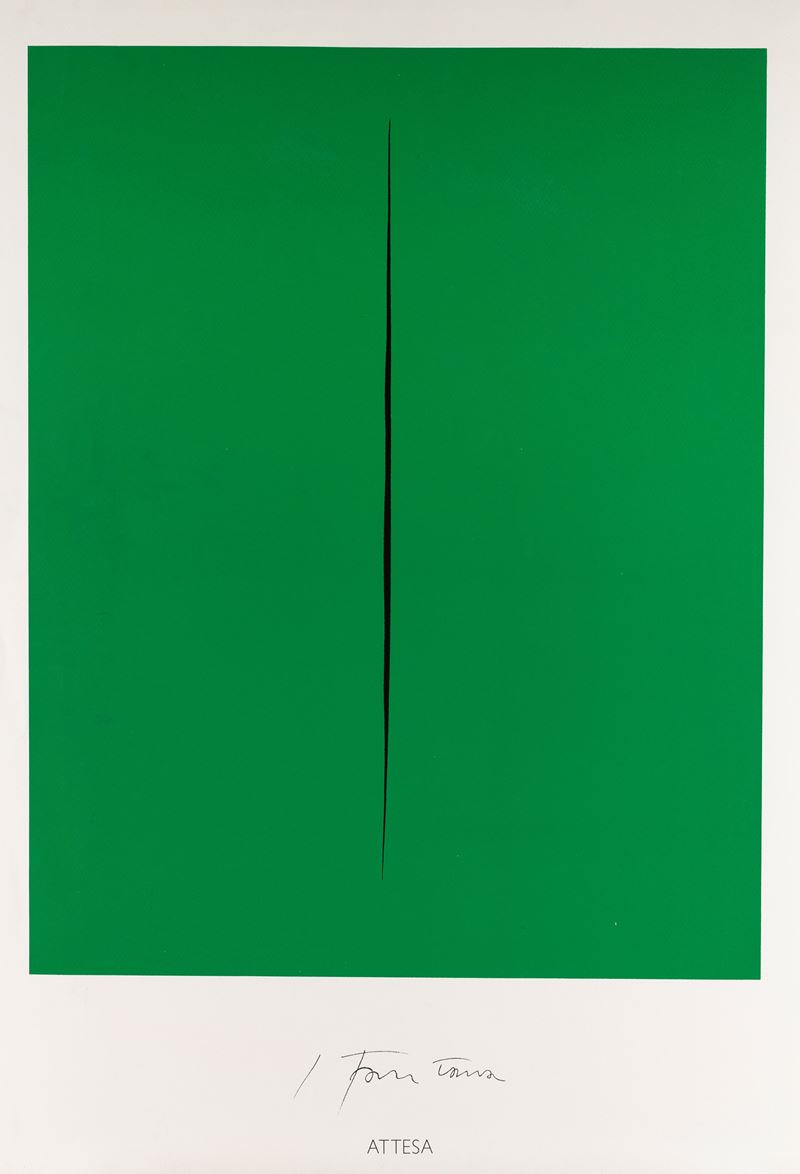 Lucio Fontana : L'attesa Verde  - Asta Manifesti e Collectible - Cambi Casa d'Aste