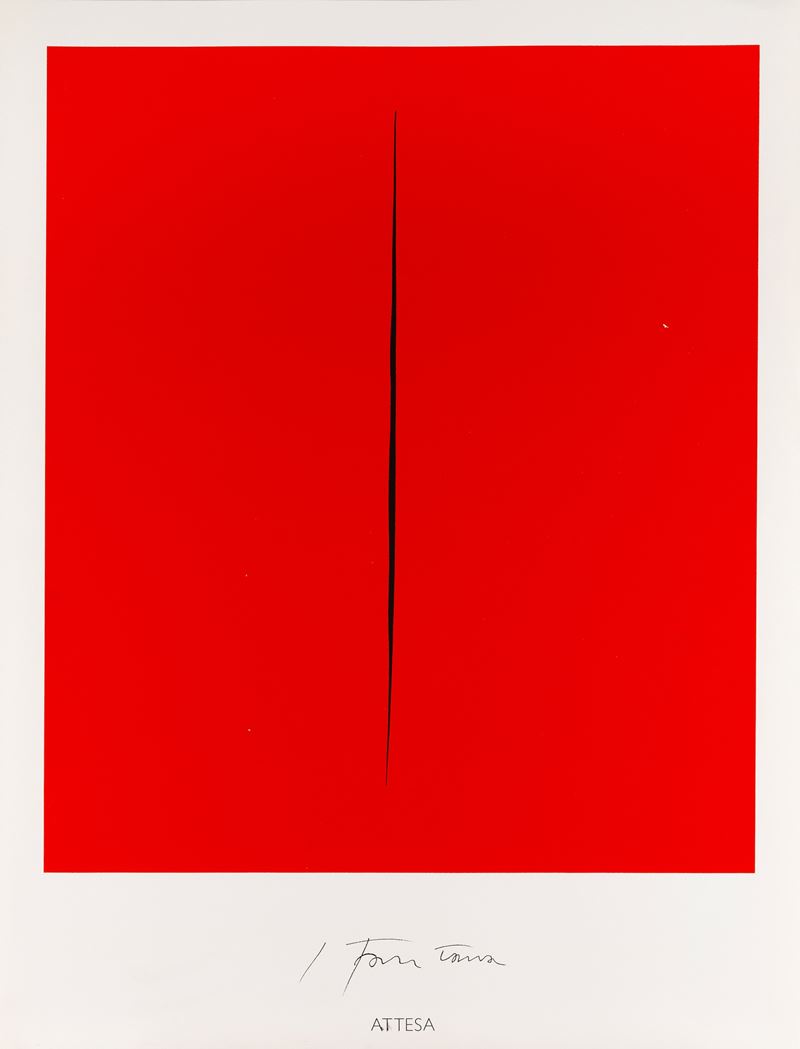 Lucio Fontana : L’Attesa Rosso  - Auction Posters and Collectables - Cambi Casa d'Aste