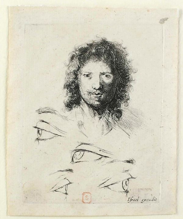 Della Bella, Stefano (1610-1664) Testa di giovane (proveniente dal libro del disegno)