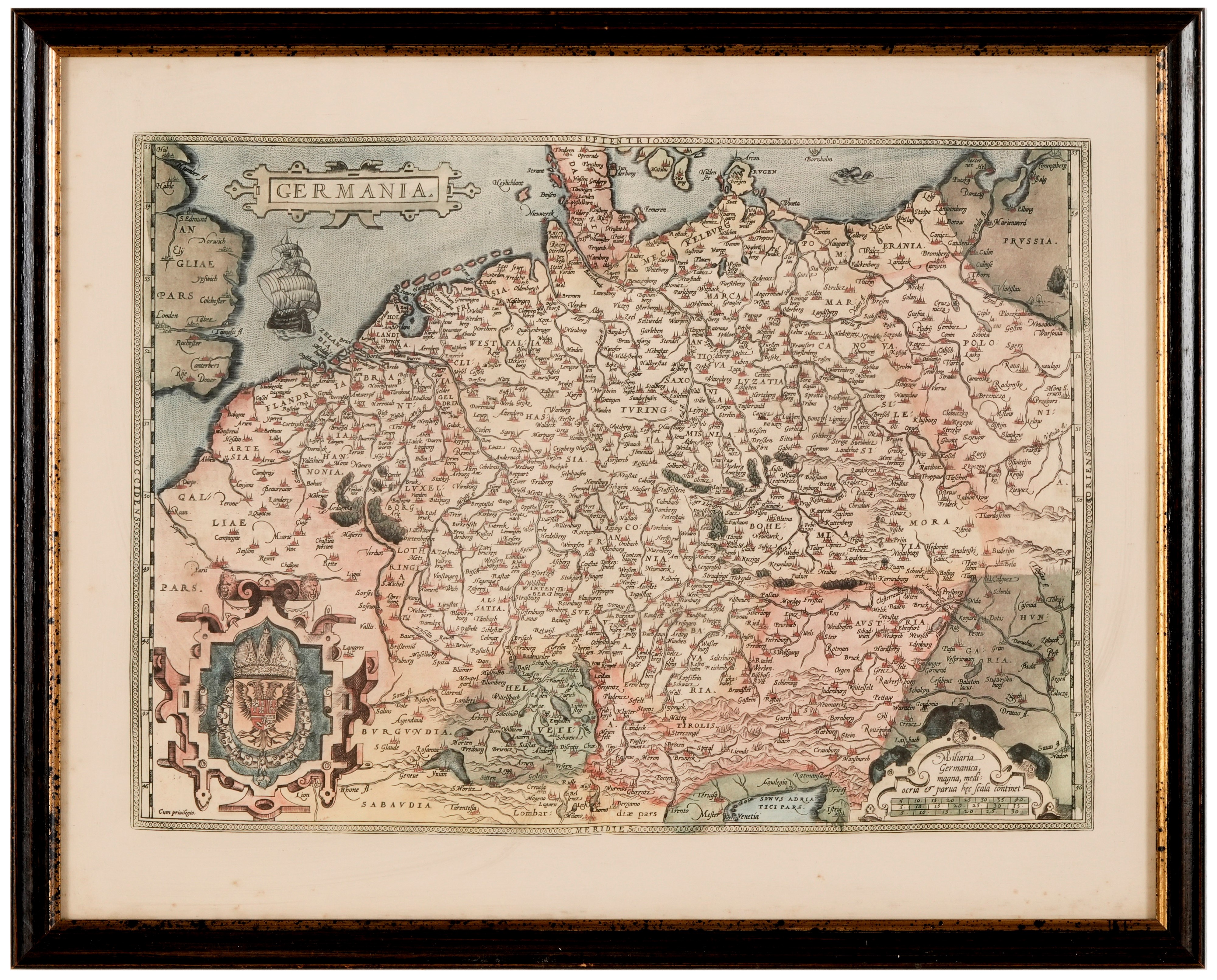 Abraham Ortelius (1527-1598) Carta Geografica della Germania
