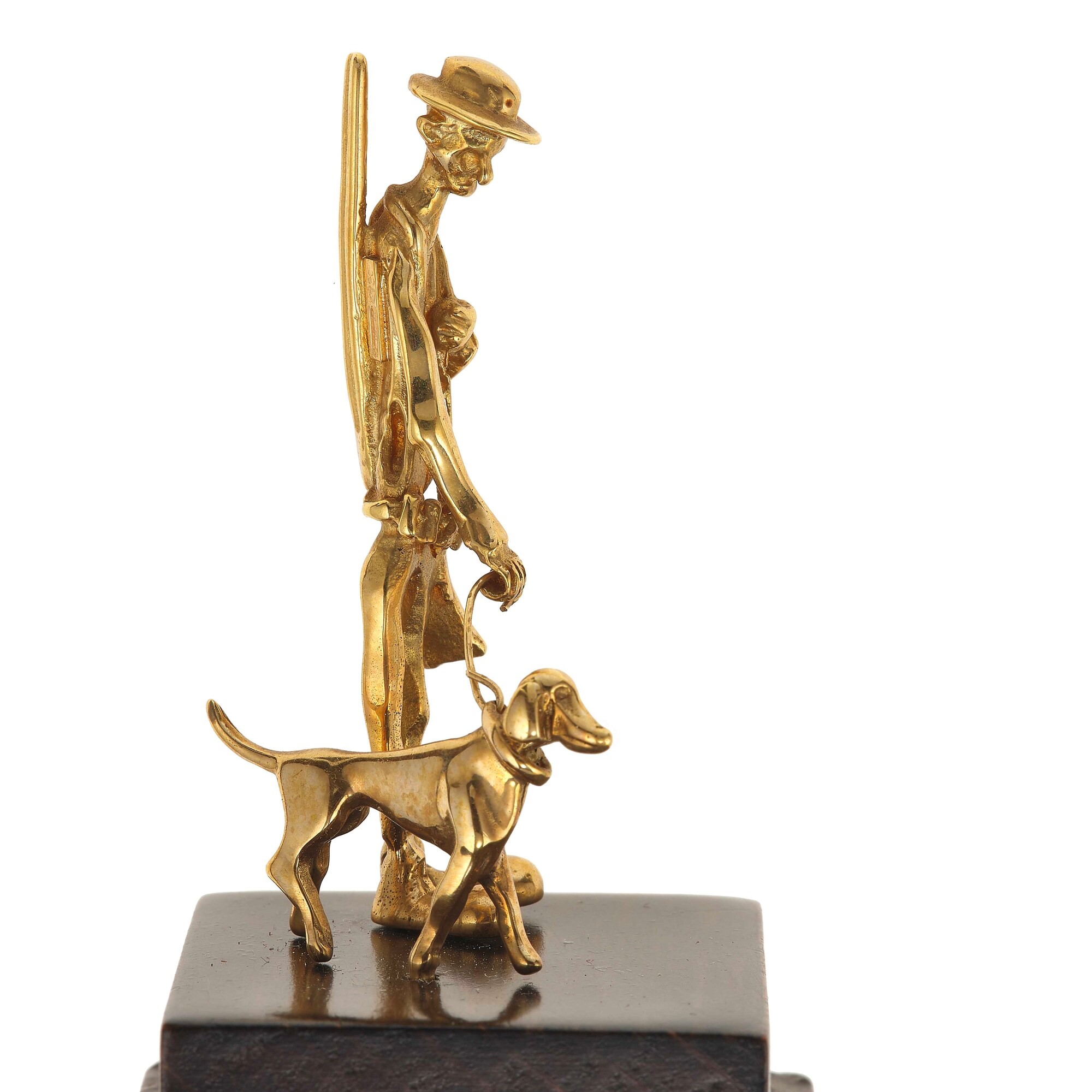 Piccola Scultura "cacciatore con Cane"