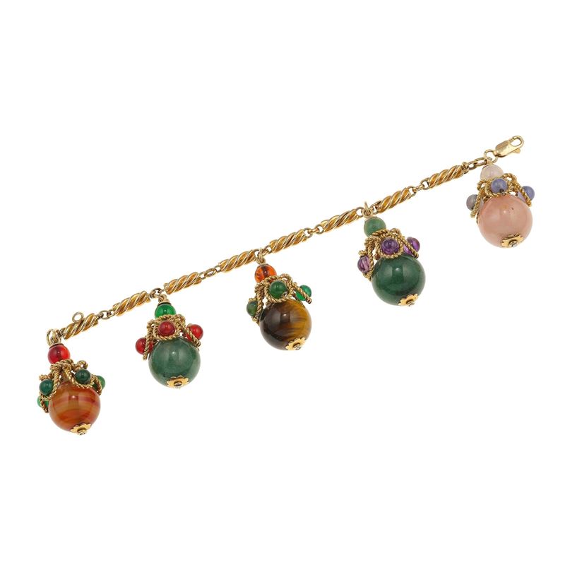 Hardstone and gold bracelet  - Auction Fine Jewellery - Cambi Casa d'Aste
