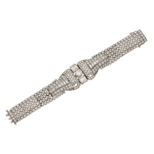 Bracciale con diamanti taglio brillante e baguette per ct 30.00 circa
