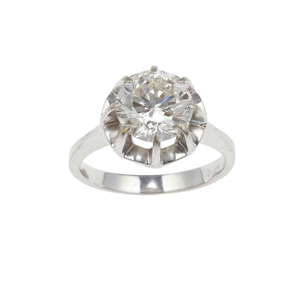 Anello con diamante taglio brillante di ct 2.30 circa