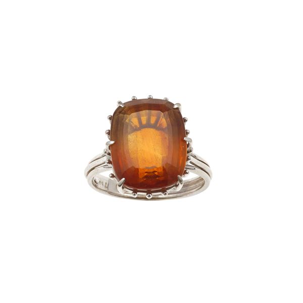 Citrine and gold ring