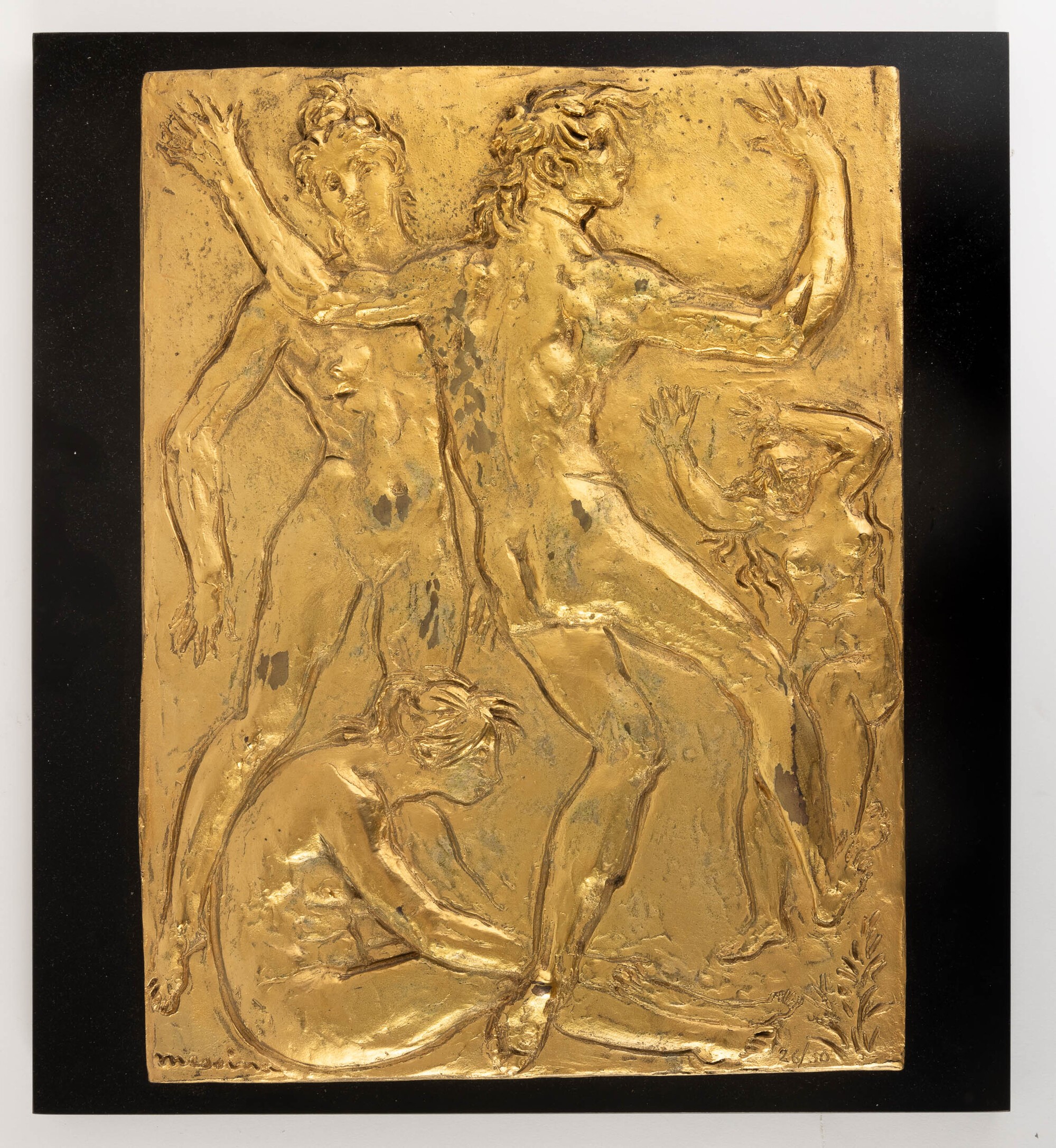Francesco Messina - Danza campestre, piastra in bronzo dorato