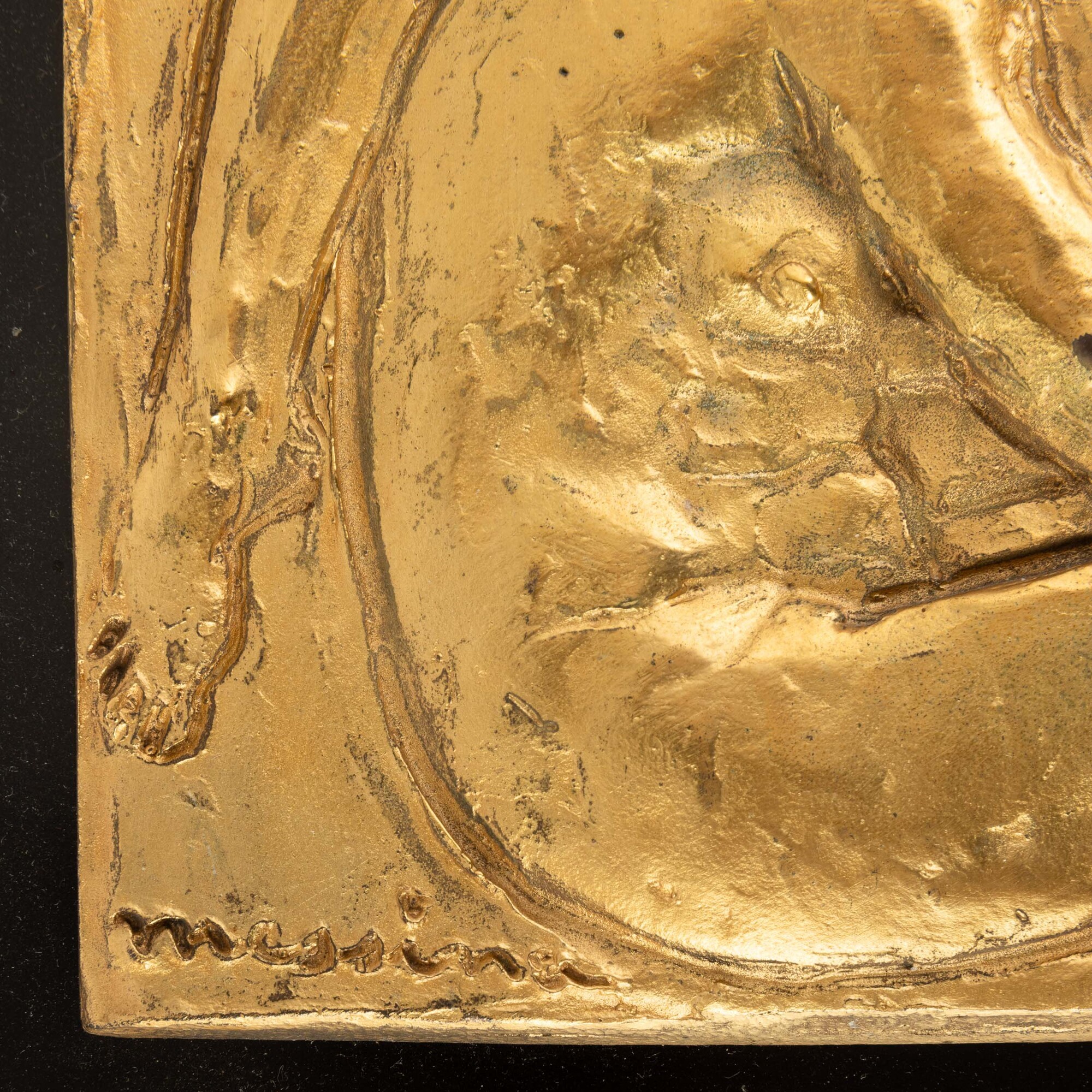 Francesco Messina - Danza campestre, piastra in bronzo dorato