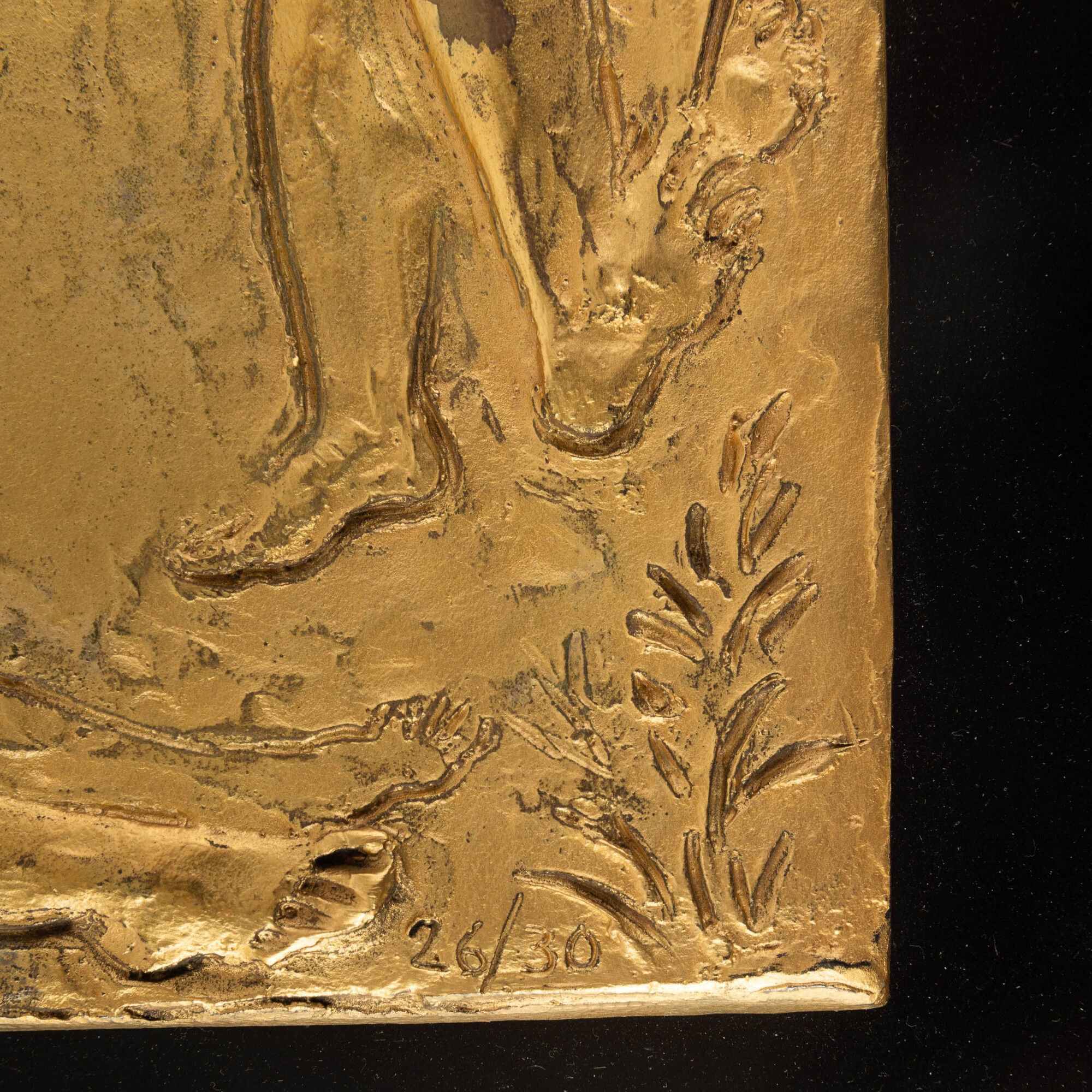 Francesco Messina - Danza campestre, piastra in bronzo dorato