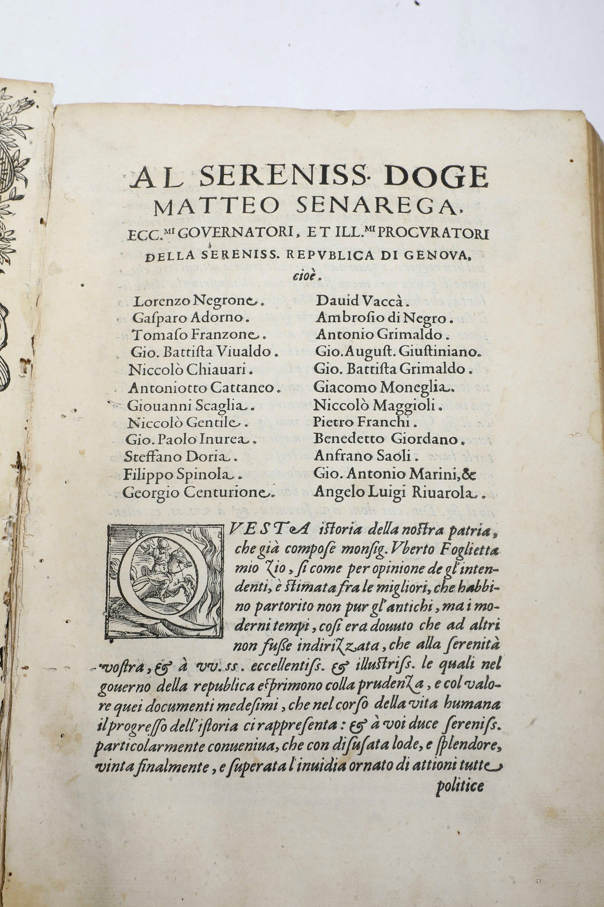 Uberto Foglietta (1518-1581) - Jacopo Bonfadio (1508-1550) Dell’istorie di Genova.. Genova, Barto...