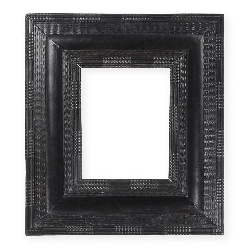 Cornice guillochè in legno intagliato ed ebanizzato. XVIII secolo  - Auction Antique Frames - Cambi Casa d'Aste