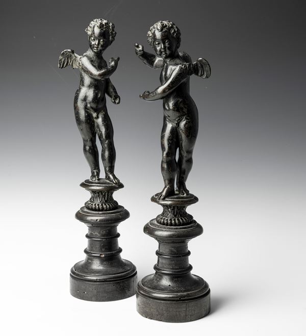 Bottega di Niccolò Roccatagliata (Genova 1559 - Venezia 1629). XVI - XVII secolo Coppia di putti danzanti