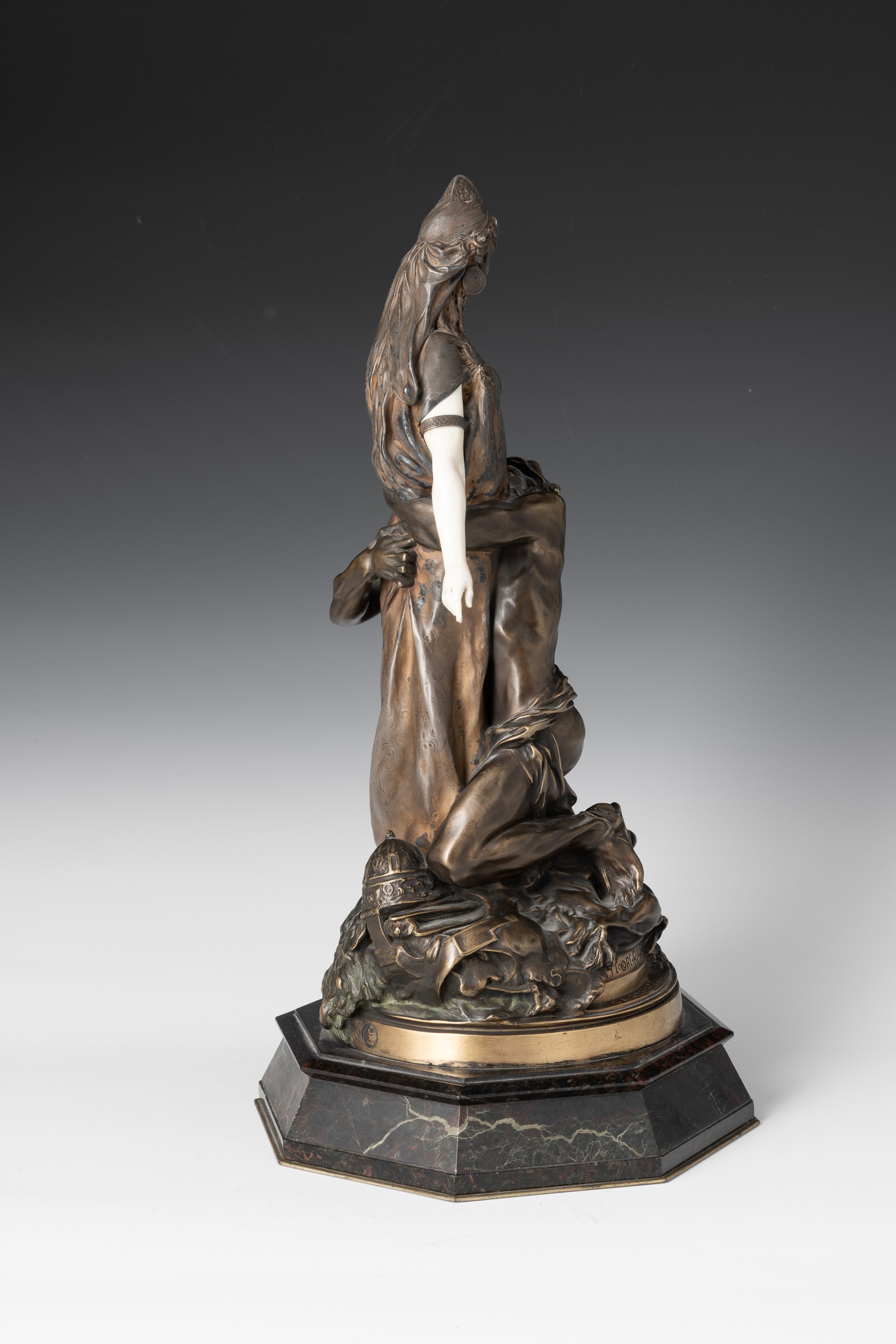 Auguste Louis Théodore Rivière - Carthage, detta anche Salambô chez Mâthô, scultura in bronzo e a...