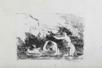 Camille Pissarro (1830-1903) Baigneuse À L'ombre Des Berges Boisées (1895)