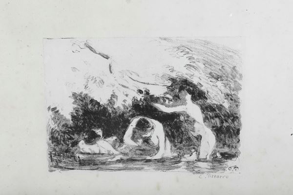 Camille Pissarro (1830-1903) Baigneuse à l'ombre des berges boisées (1895)