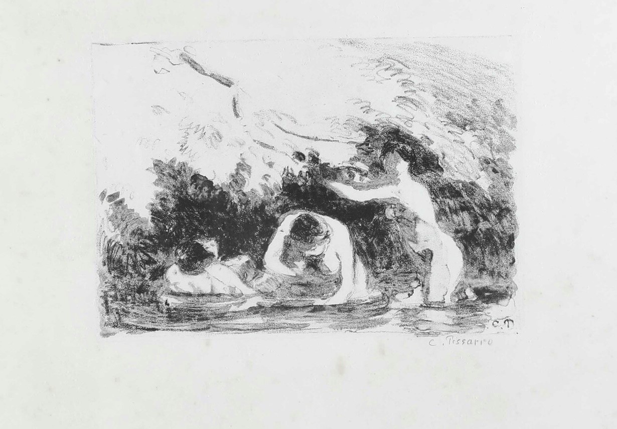 Camille Pissarro (1830-1903) Baigneuse À L'ombre Des Berges Boisées (1895)
