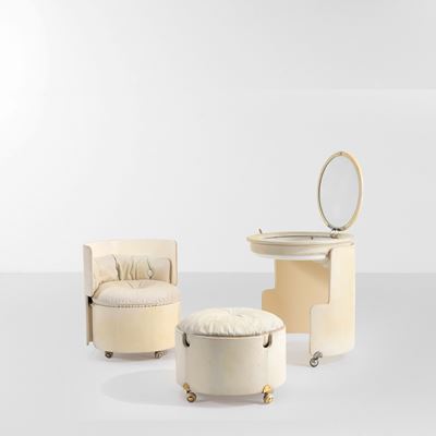 Coiffeuse, Poltrona e Pouf Mod. Dilly Dally