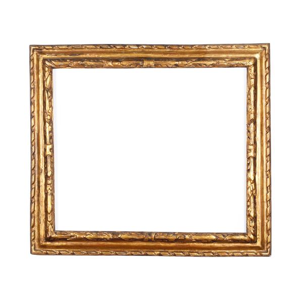 Cornice in legno intagliato e dorato. Piemonte XVIII secolo