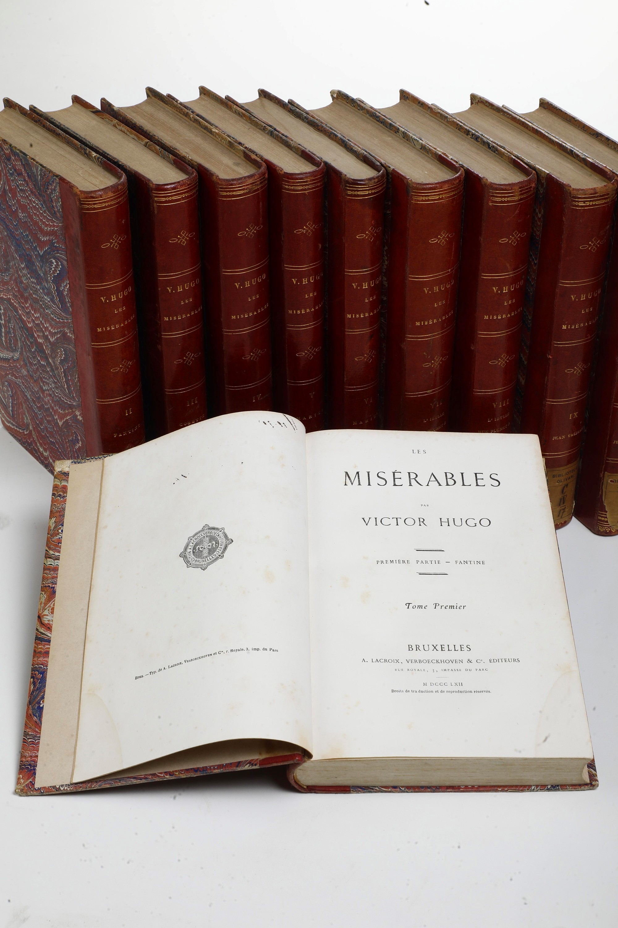 Hugo Victor (1802-1885) Les Misérablesbruxelles, A. Lacroixverboeckhoven & Ce, 1862