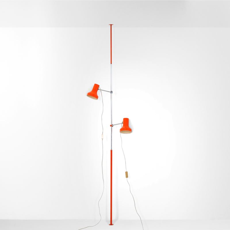 Josef Hurka : Lampada pavimento-soffitto  - Asta Arredi del XX secolo - Cambi Casa d'Aste